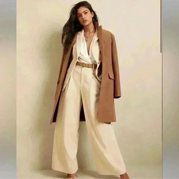 Banana Republic WIDE-LEG FLANNEL TROUSER - Picture 1 of 5